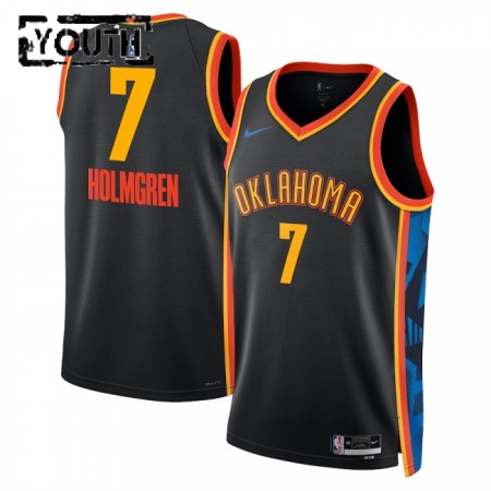 Maillot Enfant Oklahoma City Thunder Chet Holmgren 2024-25 Nike City Edition Noir Swingman
